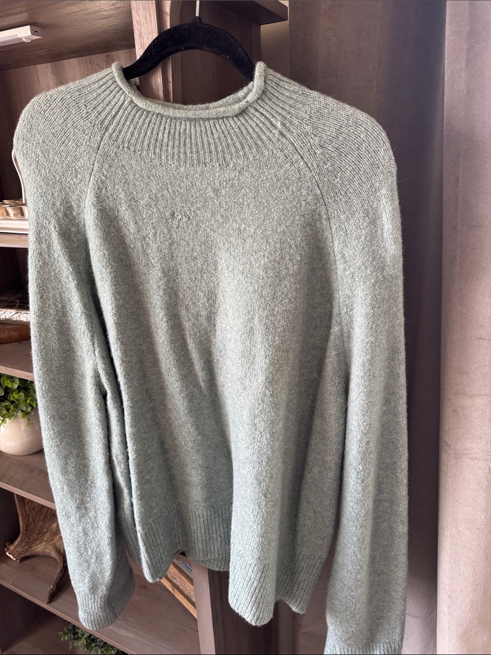 J crew heather blue smoke Rollneck™ sweater in Supersoft yarn